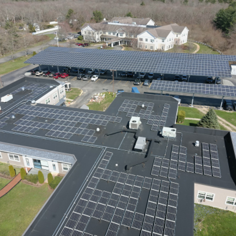 solar panels on roof