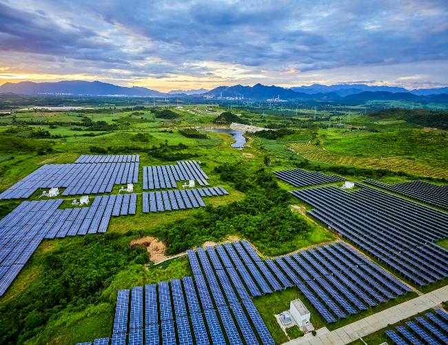 Sunset, photovoltaic power generation in New England & Beyond